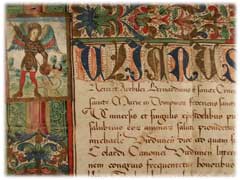 Abbaye de Saint-Mihiel : Concession par un groupe de cardinaux, de cent jours d'indulgence aux pnitents de la chapelle Saint-Jean-Baptiste, en l'glise abbatiale, aux ftes des Rogations, de Saint-Marc et de la ddicace de la chapelle, 1501